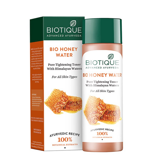 Biotique Honey Water Pore Tightening Brightening Toner With Himalayan Waters|Maintains Ph Balance|Moisturized And Hydrated Skin|100% Botanical Extracts|Suitable For All Skin Types|120Ml,Pack of 1